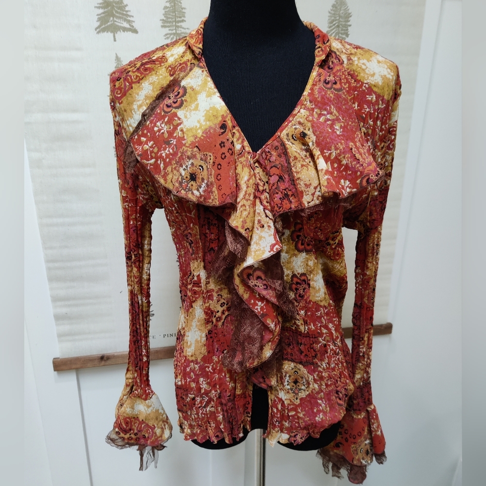 Lloyd Williams Abstract Print Blouse - Lg
